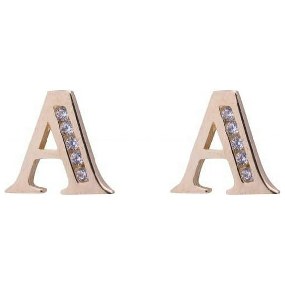 14k Gold Initial A Earrings