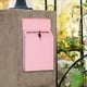 thumbnail image 5 of Buzón de correo con cerradura de hierro, buzón colgante para dejar comentarios, llaves, sobres y periódicos. Rosado, 5 of 6
