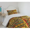 thumbnail image 4 of Ambesonne African Quilted Bedspread Set 2 Pcs, Grunge Motifs, Twin Size, Multicolor, 4 of 6