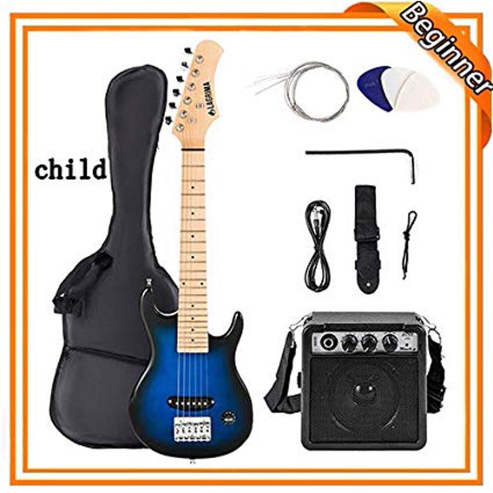 LAGRIMA Child 30 Inch Electric Guitar Starter Kit with 5W Amp, Case and