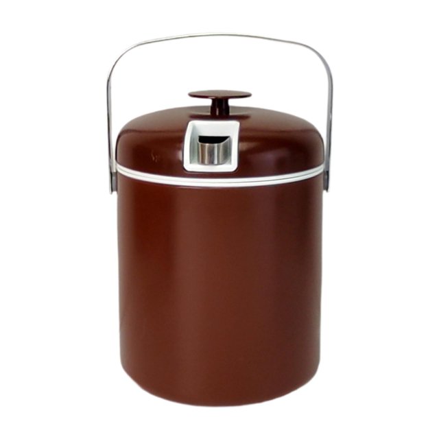 Cubo de hielo portátil, enfriador de bebidas aislado con tapa, cubo multiusos para refrigerios rojo