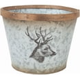 thumbnail image 1 of Metal With Deer Head Decal And Bamboo Rim Bucket, 1 of 1