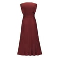 thumbnail image 6 of IROINNID Women's Fashionable Elegant Slim Chiffon Comfortable Pleated Dress A-Line Solid Color Dress, 6 of 8
