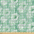 thumbnail image 2 of Ambesonne Flowers Fabric by the Yard Upholstery, Nature Spring Painting Art, 2 Yards, Almond Green and Coconut, 2 of 5