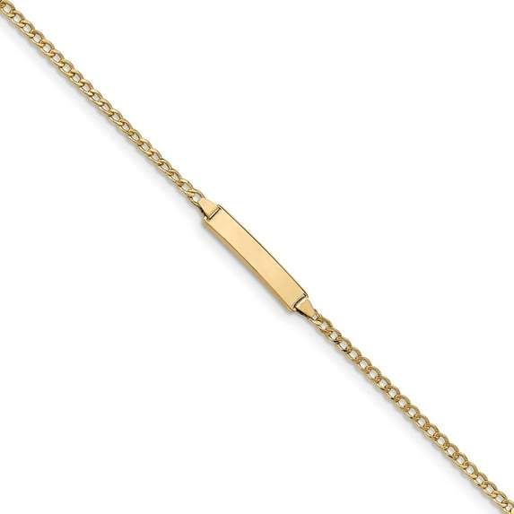 14K Yellow Gold bracelet ID Link, 5.5 in 4.5 mm 2.2