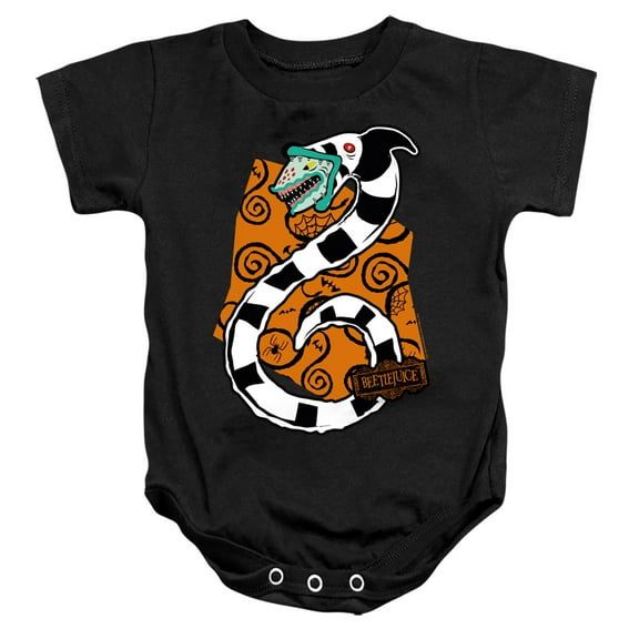 Beetlejuice Worm Unisex Infant Snap Suit for Baby (6 Months) Black