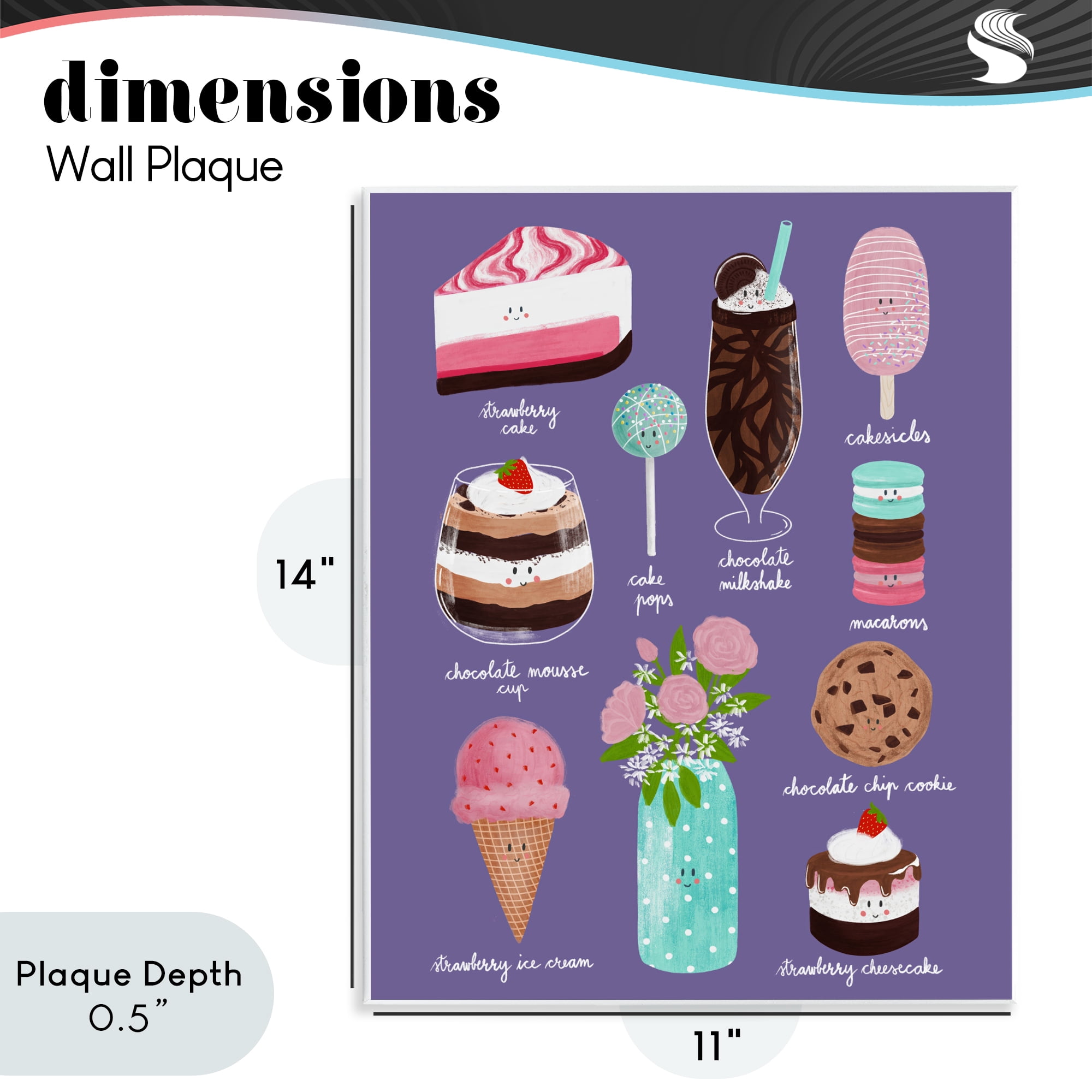 Stupell Industries Decadent Desserts & Flowers Wall Plaque Art, design by Metka Hiti