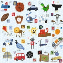 Oopsy Daisy's My ABC's, Boy Canvas Wall Art, Size 18x18