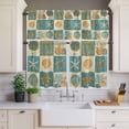 thumbnail image 2 of Abstract Marble Curtain Valances Set Gradient Blue Gold White Texture Kitchen Curtains 36&nbsp;inch Length Rod Pocket Valance and Tiers 3 Piece Set Small Bedroom Bathroom Laundry Decor, 2 of 9