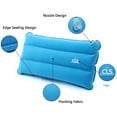 thumbnail image 3 of 2-Pack Compact Air Pillows for Travel & Camping - Inflatable Neck Pillows with Flocked Fabric & Carry Pouch Sky Blue, 3 of 7