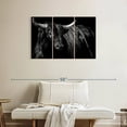 thumbnail image 2 of Elephant Stock Brindle Rodeo Bull Wall Art - Horizontal Multi Panel Canvas - Living Room Wall Decor - Animal Multi Panel - Black And Gray Decor By Julie Chapman - 38" x 24", 2 of 8
