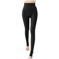 thumbnail image 3 of QATAINLAV Fleece Lined Leggings for Women High Waisted Full Length Seamless Workout Yoga Pants Winter Warm Tight Trousers Black Free Size Daily Sales of The Day, 3 of 6