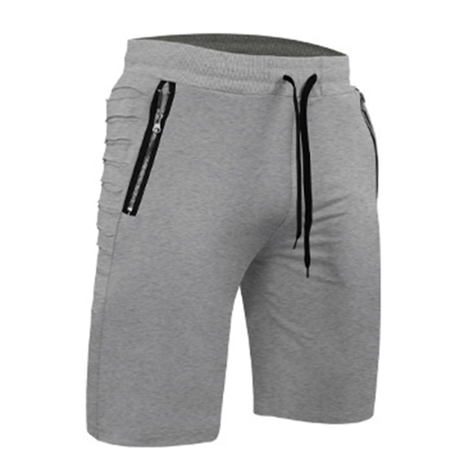 Jxuto Sports Shorts Solid Color Loose 