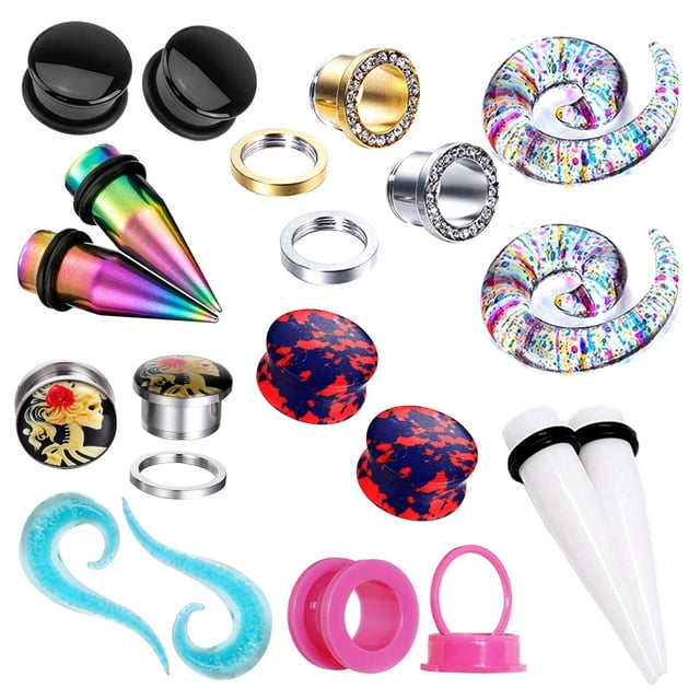 BodyJ4You 18PCS Taper Tunnel Plugs Randomly Assorted Ear Piercing Gauges Kit 16mm (5/8") - 9 Pairs