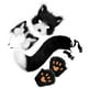thumbnail image 4 of Máscara y cola de Therian, diadema con orejas de animal adorables, máscara de cosplay para la noche festiva Negro Blanco, 4 of 8