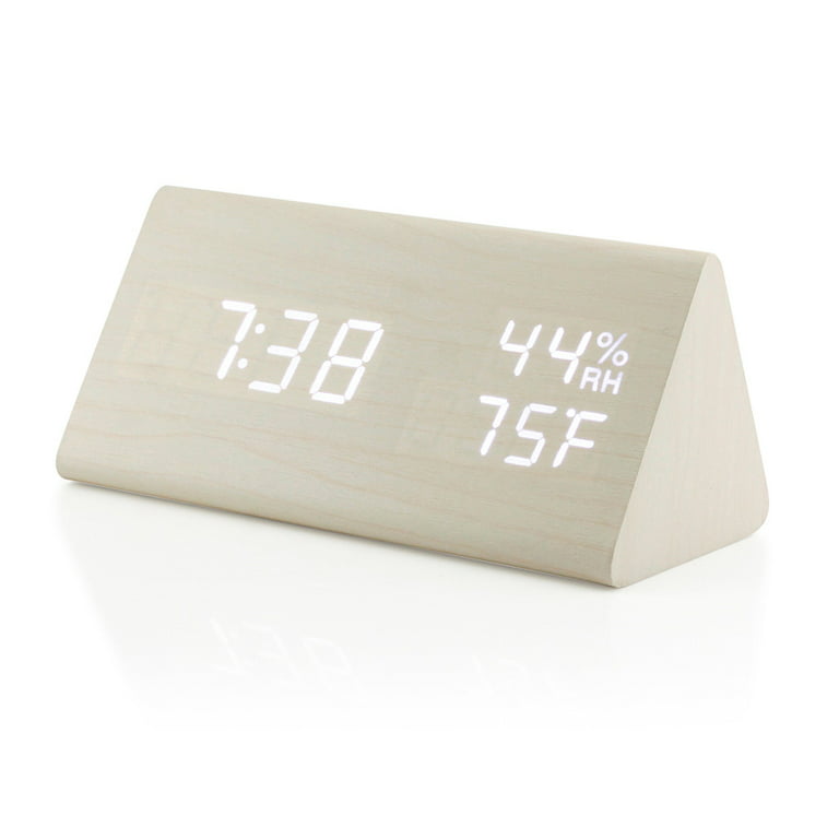 Farben Schallsteuerung Holz LED Alarm Digitales Schreibtisch Uhr Square  Uhren Mini LED Digital Desktop Puzzle Alarm Elektronische Uhr Von 12,49 €