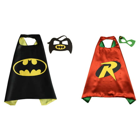 Batman & Robin Costumes - 2 Capes, 2 Masks with Gift Box by