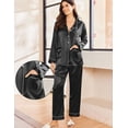 thumbnail image 2 of Ekouaer Silk Pajamas for Women Classic Button Down Satin Pajama Sets Long Sleeve Lounge Set, 2 of 6