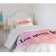 thumbnail image 4 of Ambesonne Love Quilted Bedspread Set 2 Pcs, Dreamy Pastel Romantic, Twin Size, Peach Lilac Black, 4 of 6