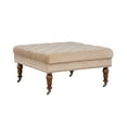 thumbnail image 4 of Linon Kacie Square Button Tufted Ottoman, Dark Walnut/Tan Velvet, 4 of 8