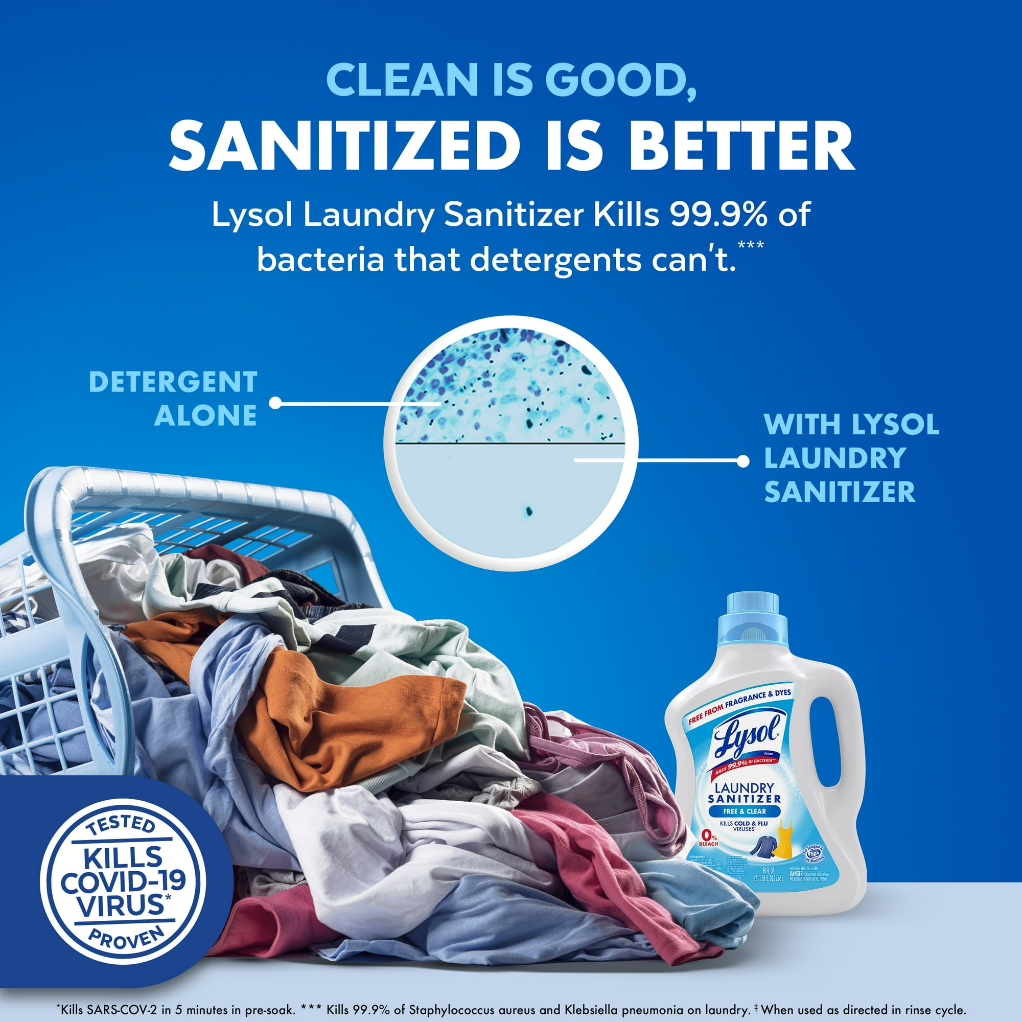 Lysol Laundry Sanitizer Additive Sanitizing Liquid for Clothes and Linens, Unscented, 90 oz