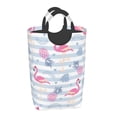 thumbnail image 2 of Bingfone Flamingo And Pineapple Laundry Hamper,Large Canvas Fabric Lightweight Storage Basket Toy Organizer Dirty Clothes Collapsible, 2 of 6