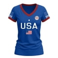 thumbnail image 4 of MEICHEN Women's 250Th Anniversary Print V Neck T Shirt 250Th Anniversary Tshirt Patriotic Tee, 4 of 7