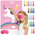 thumbnail image 1 of Juego de fiesta FELITO Pin the Horn on Unicorn Birthday con 24 cuernos, 1 of 7