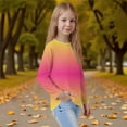 thumbnail image 4 of XADYUY Girls Long Sleeve Shirts Size 6 Trendy Gradient Crewneck Shirts for Girls Fall Basic Top for Girls Loose Girls Tunic Tops 9-10 Years,Yellow, 4 of 6
