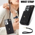thumbnail image 2 of Case for Samsung Galaxy S21 Ultra, Crossbody Wristlet Case Wallet with RFID Blocking Card Slots KickStand Flip Folio PU Leather Magnetic Protective Cover Women for Samsung Galaxy S21 Ultra, Black, 2 of 9
