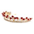 thumbnail image 2 of Red Bridal Crown with Rhinestones and Alloy for Wedding Decoration Chic and Durable Design Fits Most Styles, 2 of 8