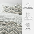thumbnail image 3 of Lightweight Reversible Quilt Sets in Light Gray Painted Chevron Stitched Coverlet for Full/Queen Size Beds by Comfort Canopy, 3 of 18
