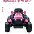 thumbnail image 2 of NEILA 12V Battery-Powered Ride-On Tractor for Kids – Dual Motor Electric Vehicle with Remote Control, 3-Speed Settings, LED Lights & USB Audio – Perfect Gift for Young Farmers,Pink, 2 of 7