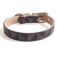 thumbnail image 1 of Sistema de cuero del collar y de la correa de perro, hebilla metálica a cuadros de la correa del collar de perro ajustable y, 1 of 5