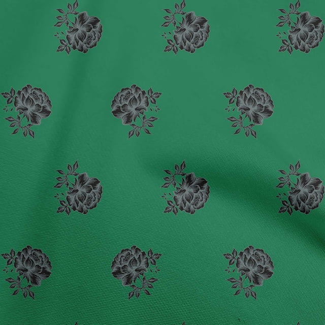 oneOone Velvet Medium Pink Fabric Floral Craft Projects Decor Fabric Printed By The Yard 58 Inch Wide