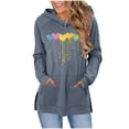 thumbnail image 3 of TaTaai Women's long sleeve hooded top, slim fit lightweight, classic fashion, side slit with pockets, soft fabric, Valentine's Day outfit, daily commute & casual gatherings Gift, 3 of 6