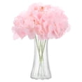 thumbnail image 1 of Uxcell 10 piezas de flores de hortensia artificiales de 16" de seda con tacto real, ramos grandes de hortensia realista para decoración de hogar, cocina, fiesta y boda, color rosa, 1 of 7