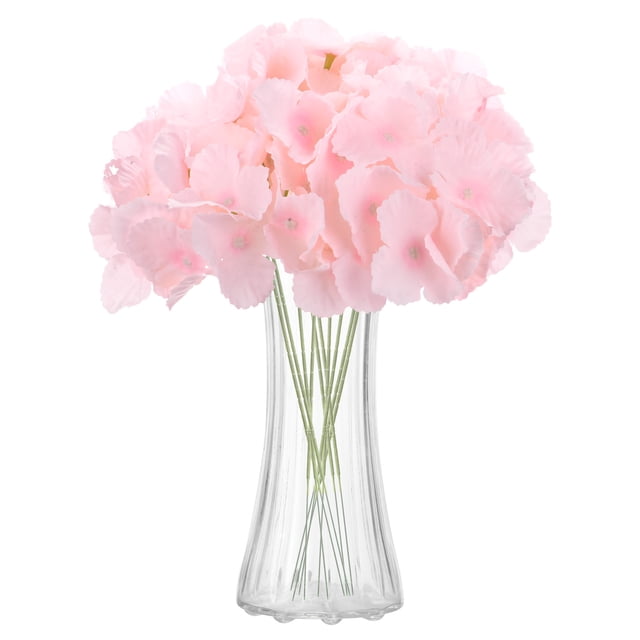 Uxcell 10 piezas de flores de hortensia artificiales de 16" de seda con tacto real, ramos grandes de hortensia realista para decoración de hogar, cocina, fiesta y boda, color rosa