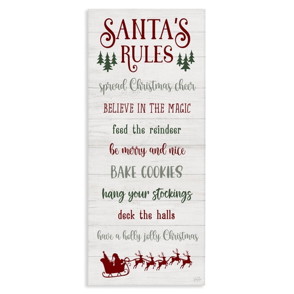 Stupell Industries Rustic Lodge Santa's Rules Holiday Canvas Art, 20 x 48, by Natalie Carpentieri