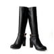 thumbnail image 5 of Zapatos de mujer Cremallera lateral Color sólido Hebilla de cinturón Tacones altos Moda resistente al desgaste Clásico Botas de cuero hasta la rodilla Wmkox8yii hfjk2274, 5 of 5