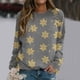 thumbnail image 4 of Gibobby Sudaderas Navideñas para Mujeres Blusa de sudadera estampada con cuello redondo y manga larga para entrenamiento diario en casa y al libre para mujer(Gris,XG), 4 of 5