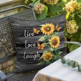 thumbnail image 3 of Throw Pillow Covers, Sunflower Retro 16x16 Pillow Covers for Couch/Sofa/Bed, Farmhouse Flowers Botanical Black Wood Decorative Square Linen Cushion Pillowcase for Home Decor, 3 of 9