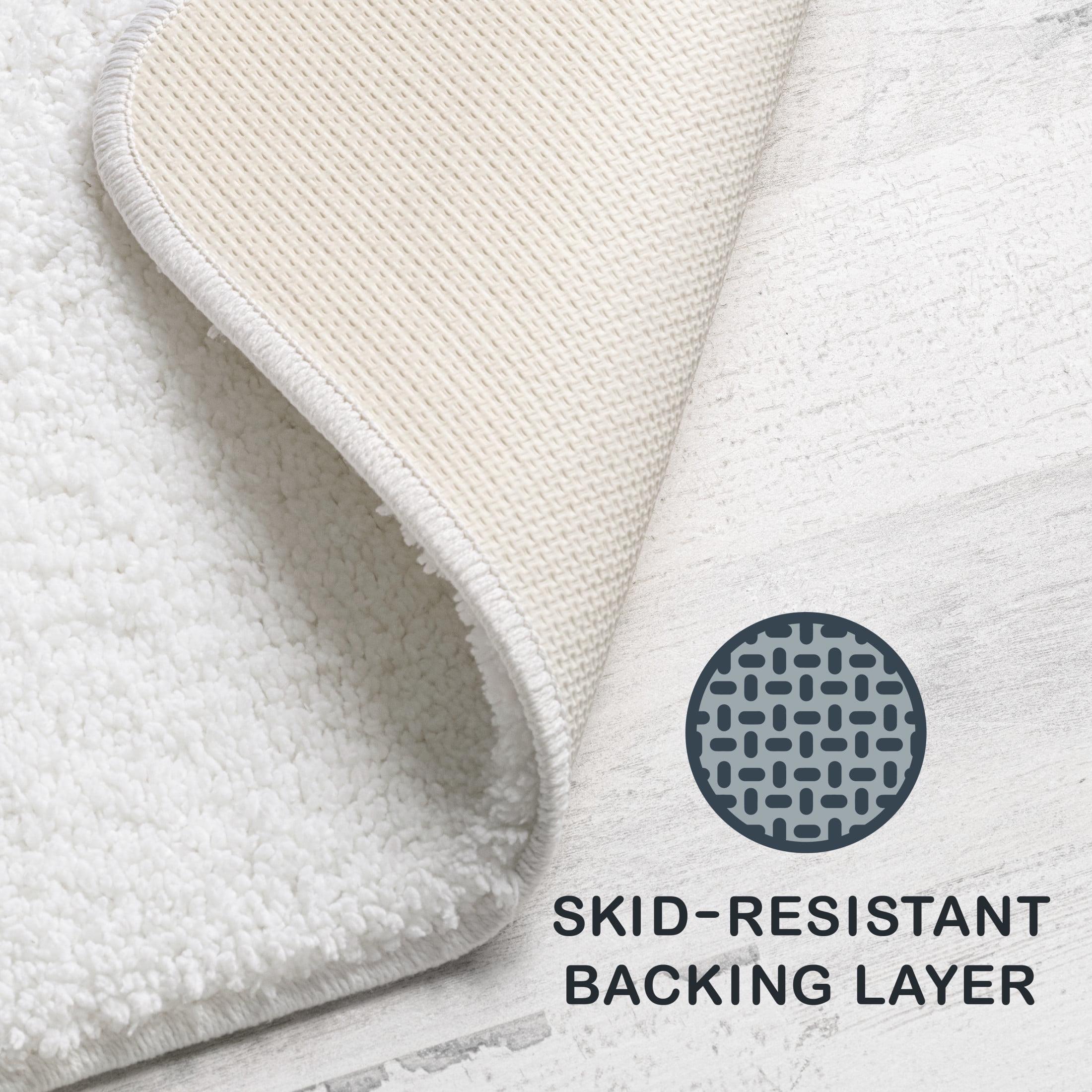 Mainstays Basic Polyester Contour Bath Rug, White, 20" x 22"