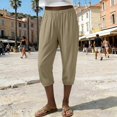 thumbnail image 6 of Casual Capri Pants for Women Summer Lightweight Drawstring Elastic Waist Pants with Pockets by Yigetop Blackish Green S, 6 of 7