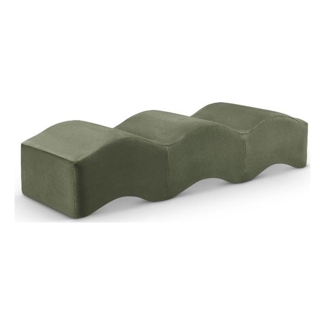 Meridian Furniture Banc en Velours Vert Vague