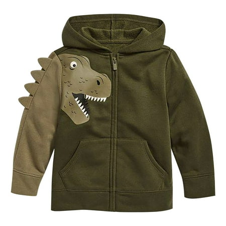 

TIREOW Lightweight Coats for Children s Toddler Boys Autumn and Winter 3D Dinosaur Print Long Sleeve Hooded Zipper up Pocket Jacket with Pockets Animal Pattern Comfortable Fashionable Jackets