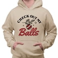 thumbnail image 2 of Check Out My Balls Christmas Hoodie Sweatshirt Unisex 3X-Large Sand, 2 of 5