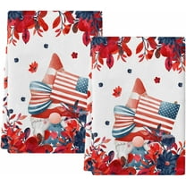 4th of July Kitchen Towels Set of 2 Gnome American Flag Patriotic Dish Towels and Dishcloths Sets Decorative Tea Towel Memorial Liberty Independence Day Absorbent Hand Towels for Kitchen Bathroom