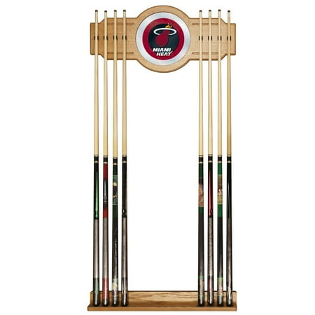 Washington Wizards NBA Stained Wood Cue Rack with Mirror - Red, Navy Blue, Silver, White