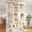 Beige, variant on Sha Cerlin 87 in Multi-Level Tall Cat Tree Tower for Large Cats/Extra Wide Feline Activity Center/Sisal Scratching Posts/Wide Base/Cozy Plush Perches/Baskets/Hammocks/Toy Balls/White and Black Spot